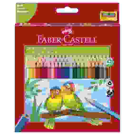 Карандаши Faber-Castell цветные, набор из 48 цветов, трехгранные, с точилкой, в карт.упаковке