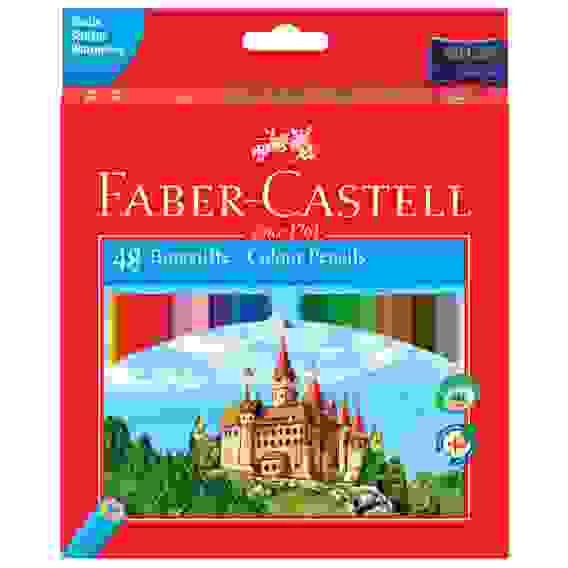 Карандаши Faber-Castell цветные, набор из 48 цветов, в карт.упаковке, с точилкой