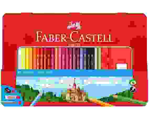 Карандаши цветные Faber-Castell, 48цв.+4, заточен., метал. кор., с ластиком, точилкой