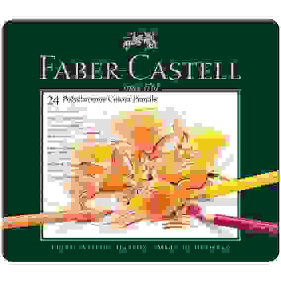 Карандаши Faber-Castell \"Polychromos\" цветные художественные, набор из 24 цветов в метал.коробке