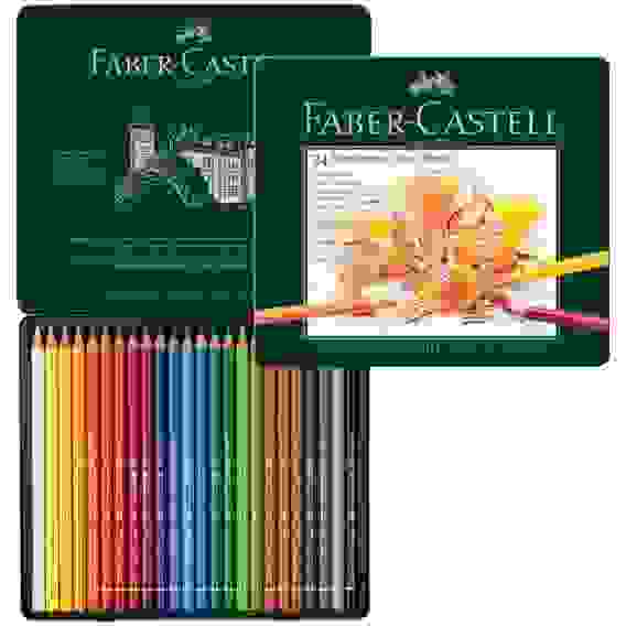 Карандаши Faber-Castell \"Polychromos\" цветные художественные, набор из 24 цветов в метал.коробке