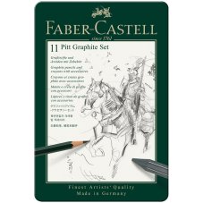Набор Faber-Castell \"Pitt Graphite\" карандашей чернографитных, 11 предметов, в метал.коробке