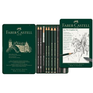 Набор Faber-Castell \"Pitt Graphite\" карандашей чернографитных, 11 предметов, в метал.коробке