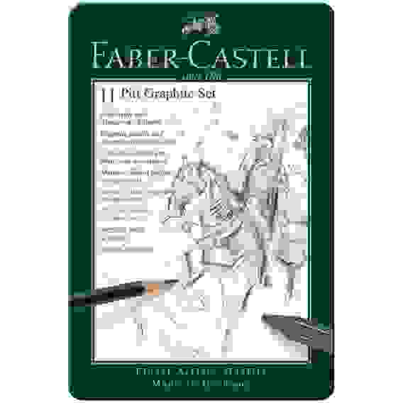 Набор Faber-Castell \"Pitt Graphite\" карандашей чернографитных, 11 предметов, в метал.коробке