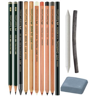 Художественные изделия Faber-Castell \"Pitt Monochrome\" в наборе из 21 предмет, в метал.коробке