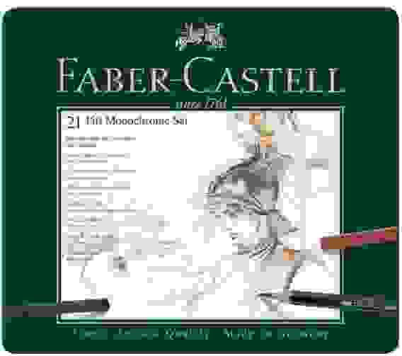 Художественные изделия Faber-Castell \"Pitt Monochrome\" в наборе из 21 предмет, в метал.коробке