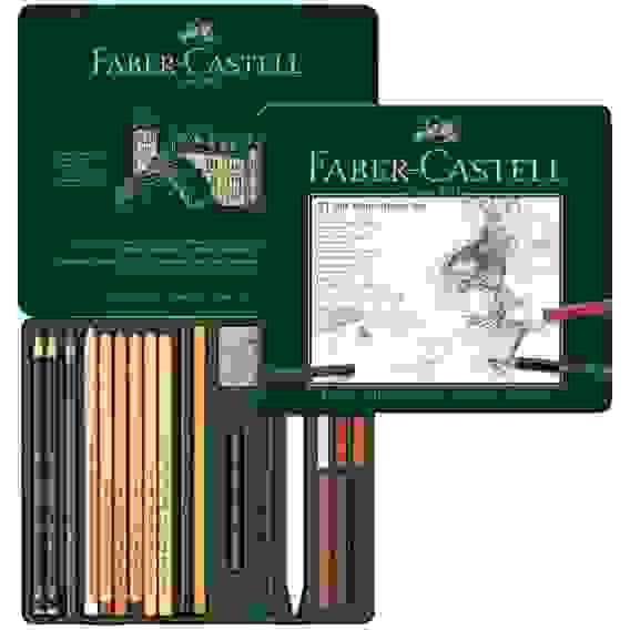 Художественные изделия Faber-Castell \"Pitt Monochrome\" в наборе из 21 предмет, в метал.коробке
