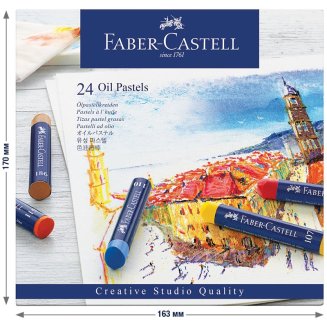 Пастель Faber-Castell \"Oil Pastels\" масляная, в наборе 24 цвета, в картонной упаковке