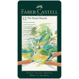 Пастельные карандаши Faber-Castell \"Pitt Pastel\" 12цв., метал. коробка