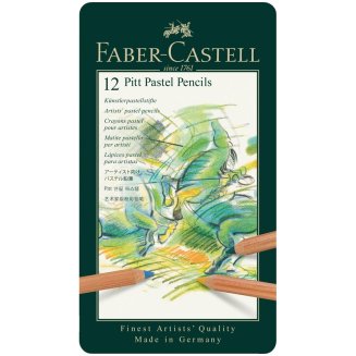 Пастельные карандаши Faber-Castell \"Pitt Pastel\" 12цв., метал. коробка