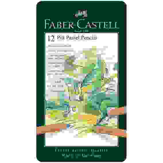 Пастельные карандаши Faber-Castell \"Pitt Pastel\" 12цв., метал. коробка