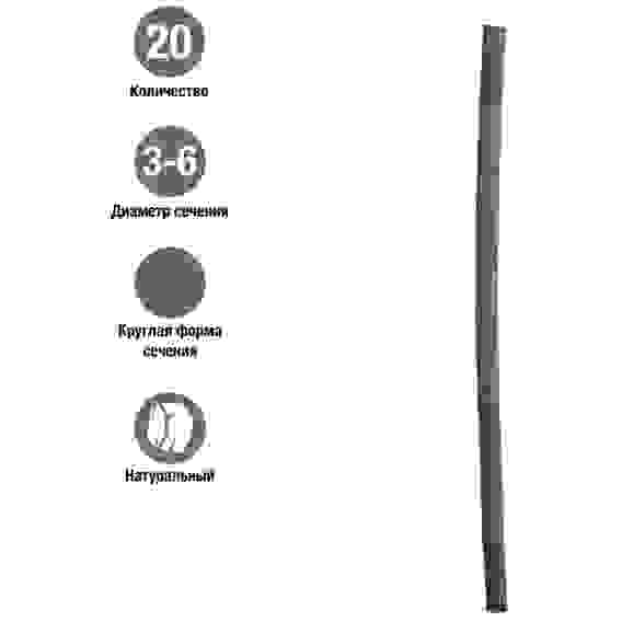 Уголь Faber-Castell \"Pitt\" натуральный круглый, в наборе 20 шт, диаметр 3-6 мм в картонной упаковке